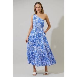 Sugarlips Marny Floral Elya One Shoulder Maxi Dress Size S